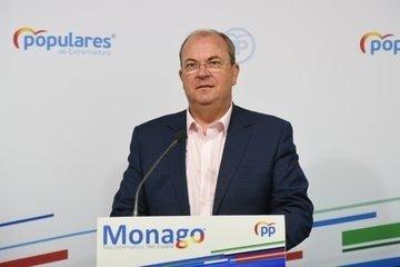 Monago propone destinar 1.000 millones a impulsar económicamente Extremadura tras la Covid-19
