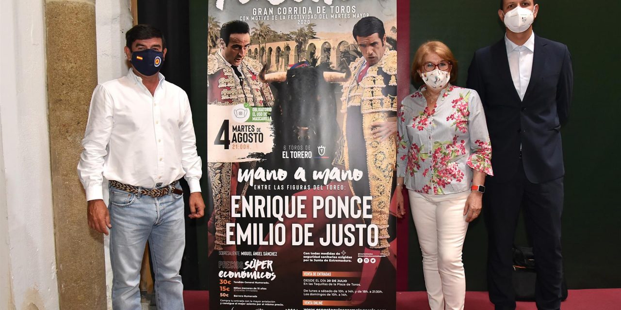 Emilio de Justo y Enrique Ponce protagonizarán en Plasencia la primera corrida de toros post-Covid de Extremadura