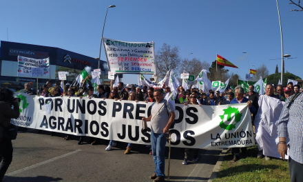 Agricultores extremeños se manifestarán el miércoles en Mérida ante Felipe VI para reivindicar precios justos