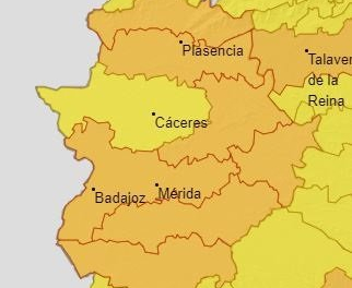 Toda Extremadura excepto la meseta accereña continúa en alerta naranja por altas temperaturas