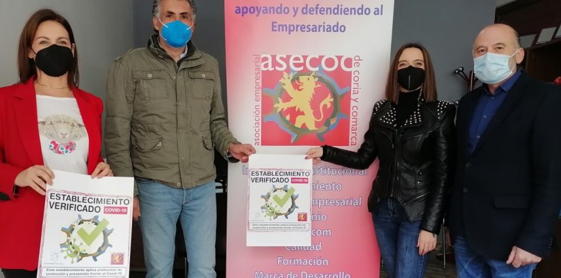 Asecoc distribuye el sello “Establecimiento Verificado” entre los locales de Coria que cumplen los protocolos sanitarios