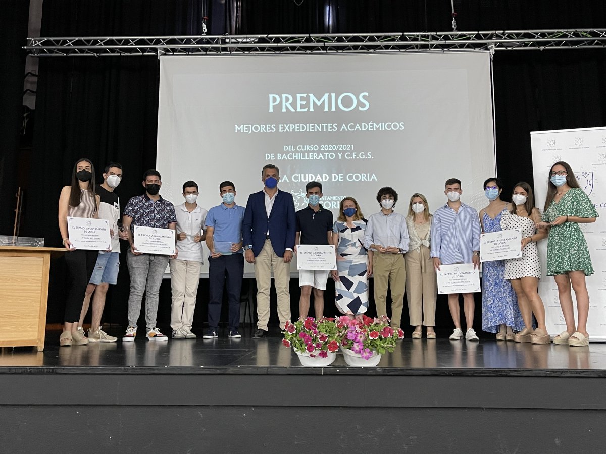 Coria premia los mejores expedientes de Bachillerato y Formación Profesional
