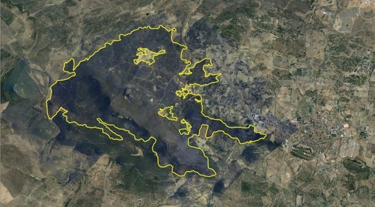 El incendio forestal de Alburquerque arrasa unas 650 hectáreas y ya ha sido estabilizado