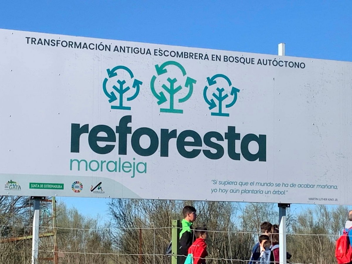 El Ayuntamiento de Moraleja sigue reforestando con bosque autóctono la antigua escombrera