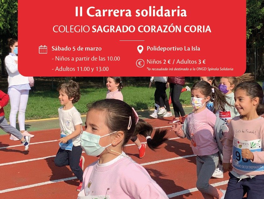 El colegio Sagrado Corazón de Coria celebrará el 5 de marzo su II Carrera Solidaria