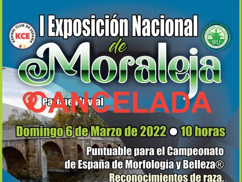 Cancelada la I Exposición Nacional canina de Moraleja prevista para el 6 de marzo