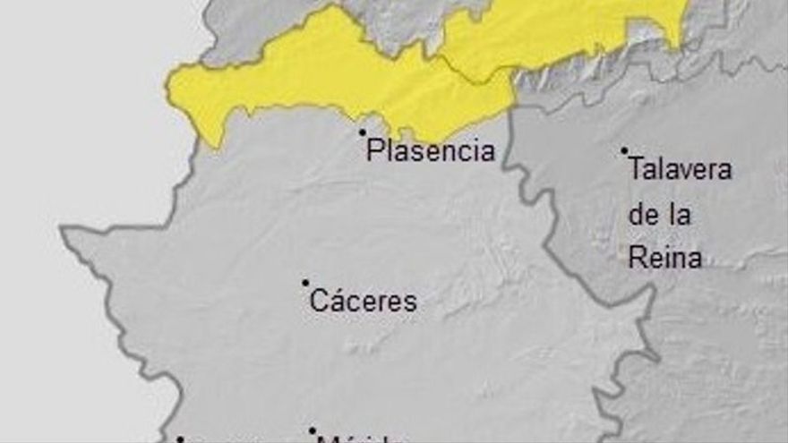 Alerta amarilla por lluvias, principalmente en el norte de Cáceres