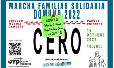 Cáceres, Coria y Aldeanueva del Camino acogen el domingo día 16 de octubre una marcha familiar por el Domund