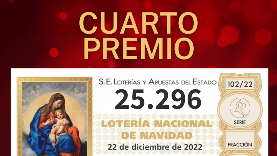 El número 25.296, cuarto premio de la Lotería de Navidad, cae en Badajoz y Plasencia