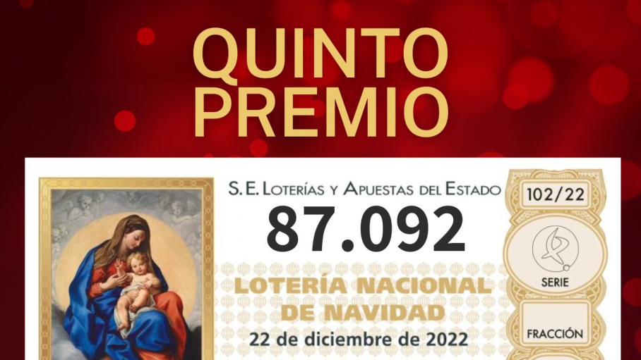 El octavo quinto premio, el 87.092, deja más de 60.000 euros en Cáceres y Plasencia