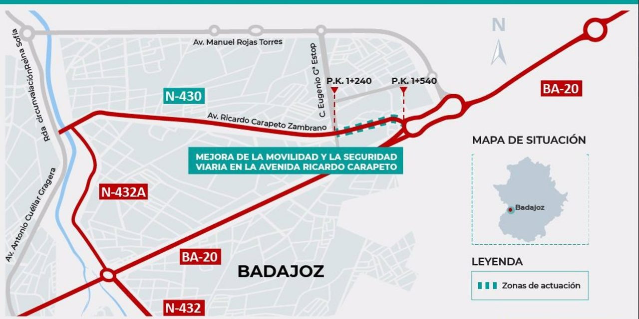 Las obras para mejorar la avenida Ricardo Carapeto en la N-430 se adjudican por 1,4 millones
