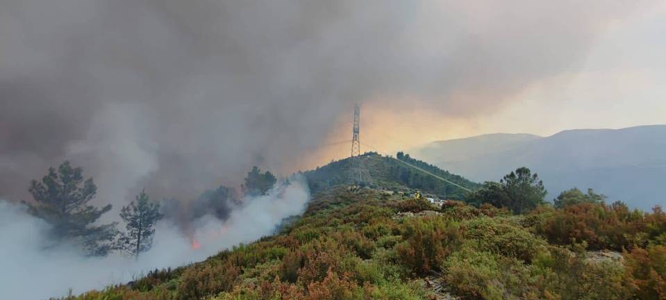 Baja la peligrosidad del incendio de Sierra de Gata y Hurdes que afecta ya a más de 12.000 hectáreas