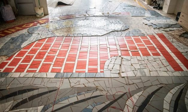 Finalizado el gran mural en mosaico cerámico que se instalará en la Puerta de la Villa