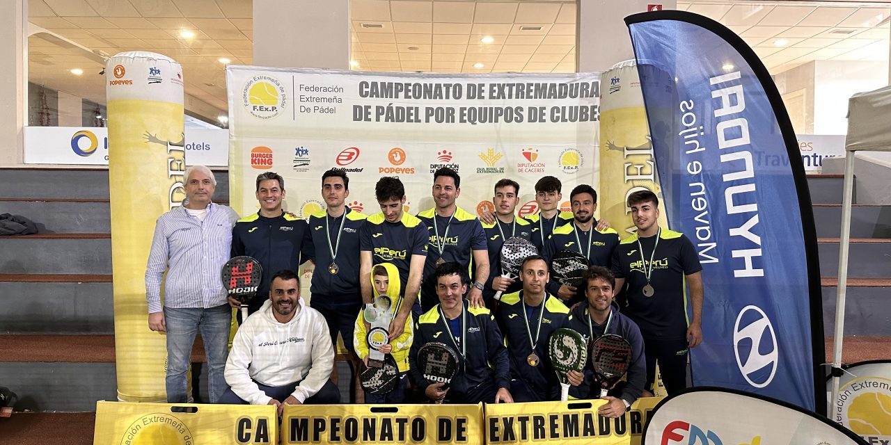 El Perú Cáceres Wellness revalida el título de campeón de Extremadura de pádel