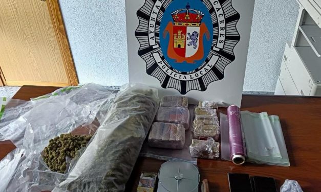 La Policía Local de Cáceres se incauta más de tres kilogramos de sustancias estupefacientes